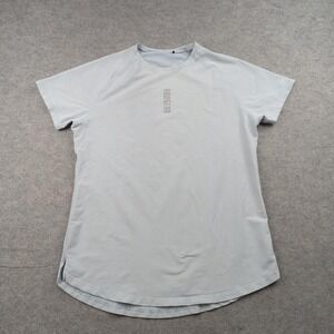 RAWGEAR Shirt Mens Medium Gray Raglan Short Sleeve Longline Athletic Top